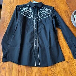 Rodeo Clothing Co. Black Shirt with Red Brand Patch